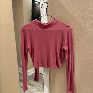 Bozzolo Mauve Long Sleeve Crop Top